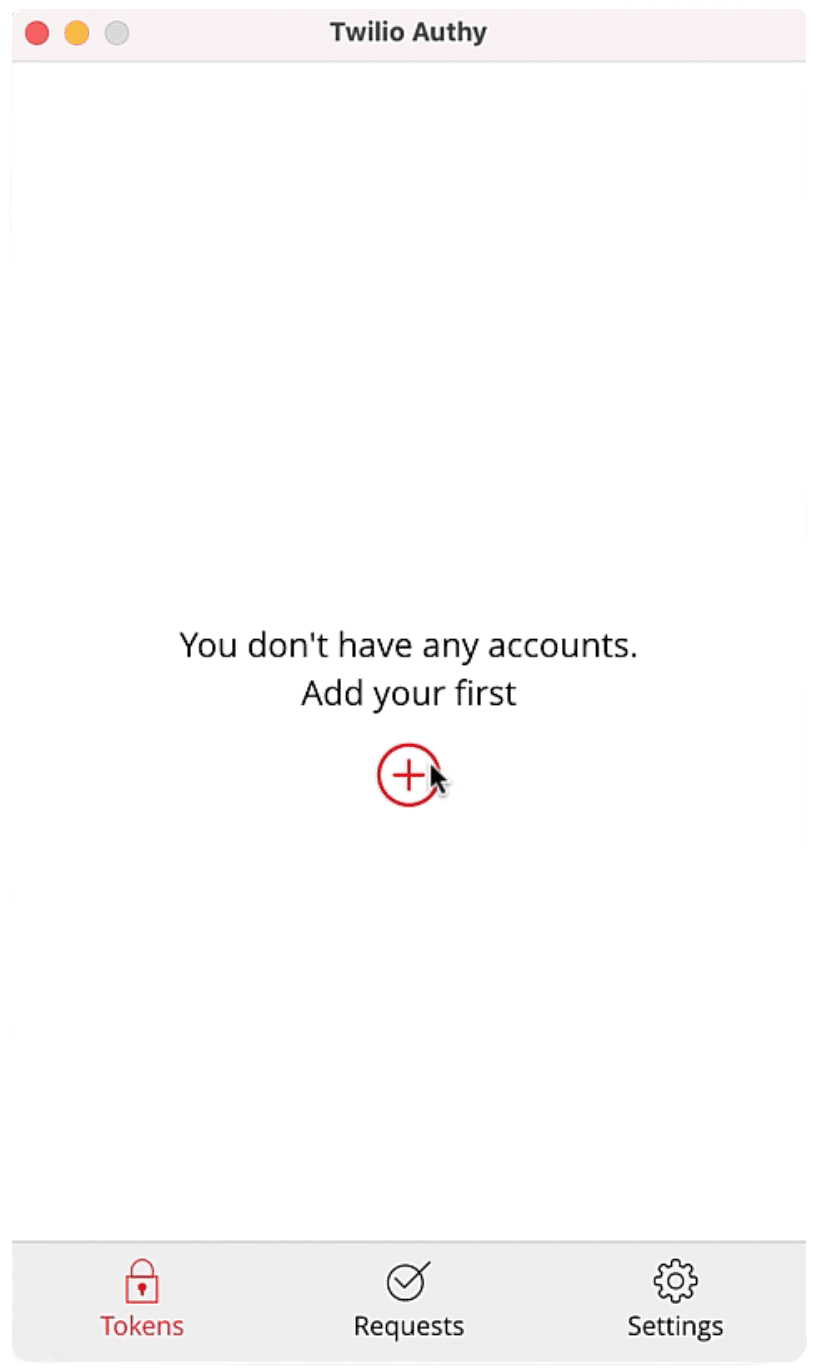 When you open the Authy app