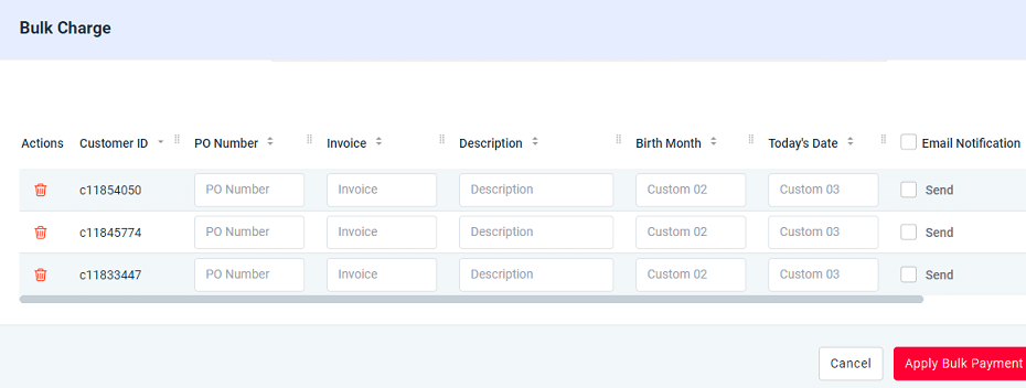 Delete Customer Button Added to Bulk Charge Processing