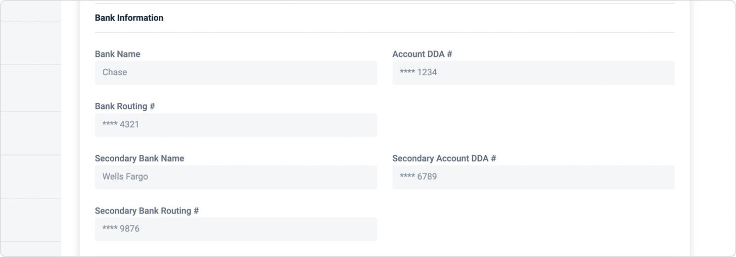 Ability to Add a Secondary Bank Account for Cardknox Go Fiserv Debits