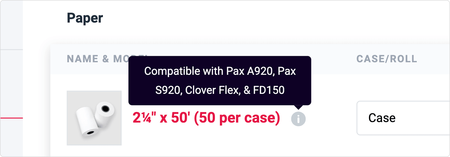 New Tooltips for Paper Options to Indicate Device Compatibility