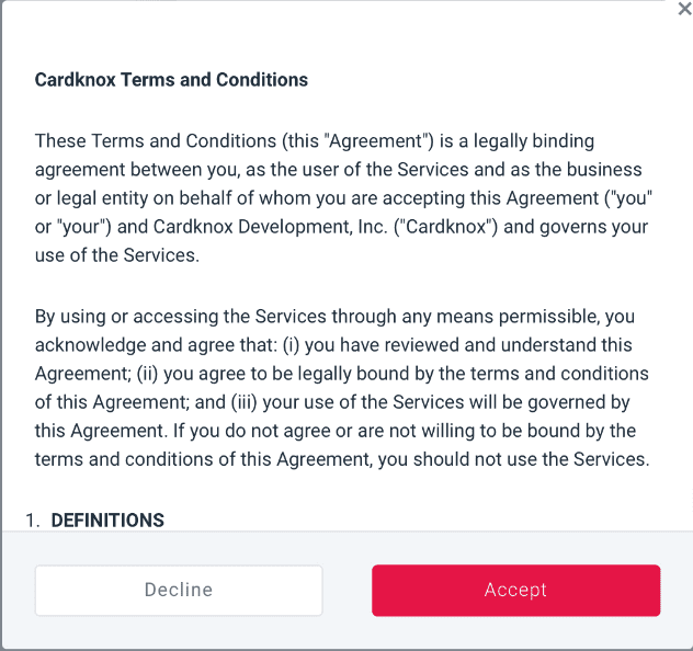 New Terms and Conditions